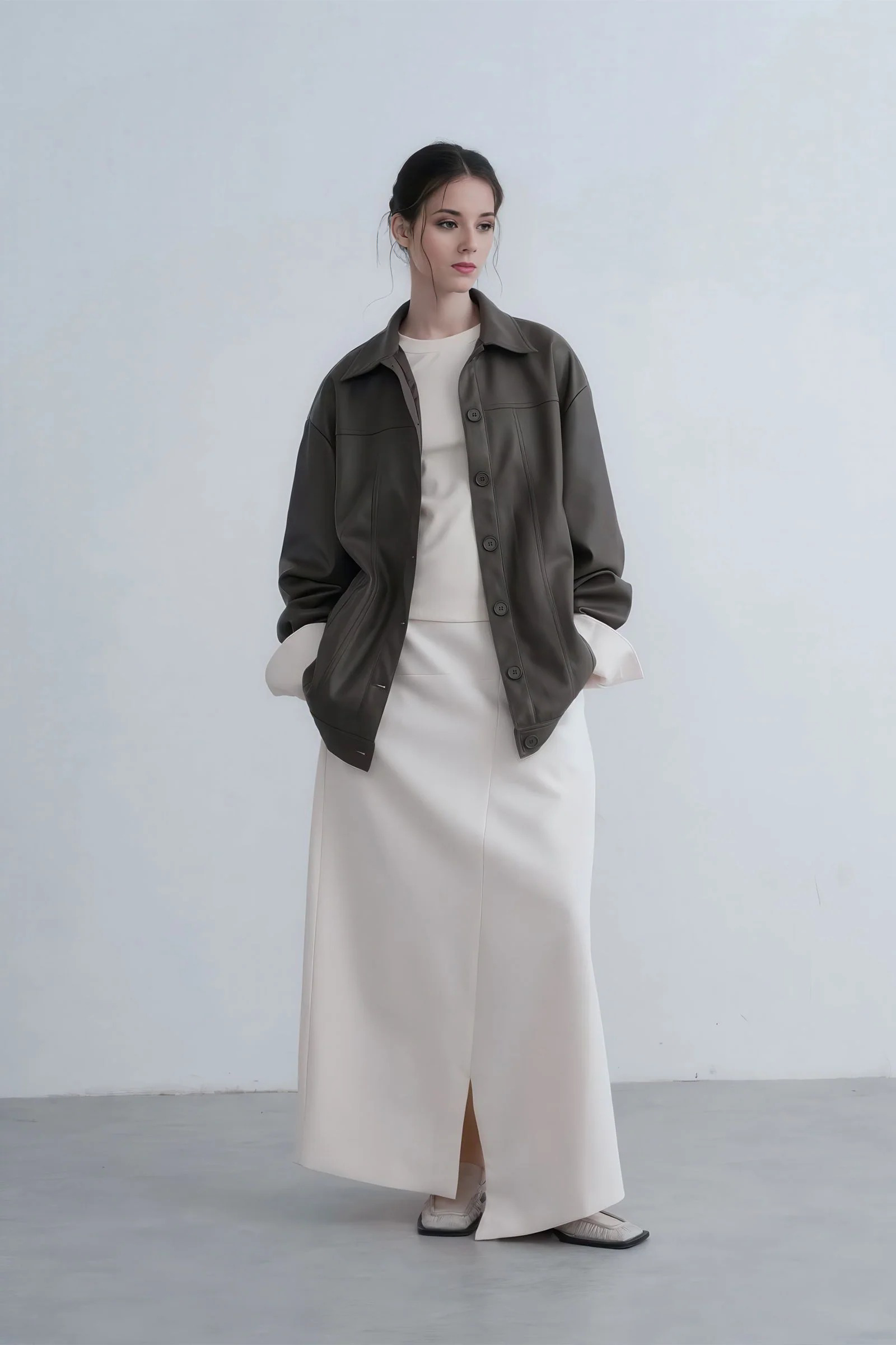 Relaxed Fit PU Leather Jacket - Sophisticated Fall Look - 4inme 