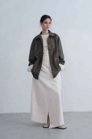 Relaxed Fit PU Leather Jacket - Sophisticated Fall Look - 4inme 