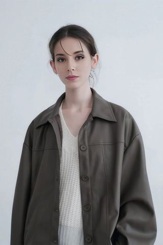 Relaxed Fit PU Leather Jacket - Sophisticated Fall Look - 4inme 