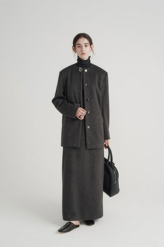 Round Neck Woolen Coat - Women's Oversized Premium Winter Jacket - 4inme 