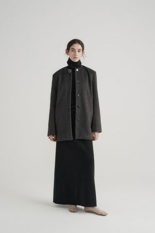 Round Neck Woolen Coat - Women's Oversized Premium Winter Jacket - 4inme 