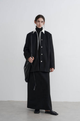 Round Neck Woolen Coat - Women's Oversized Premium Winter Jacket - 4inme 