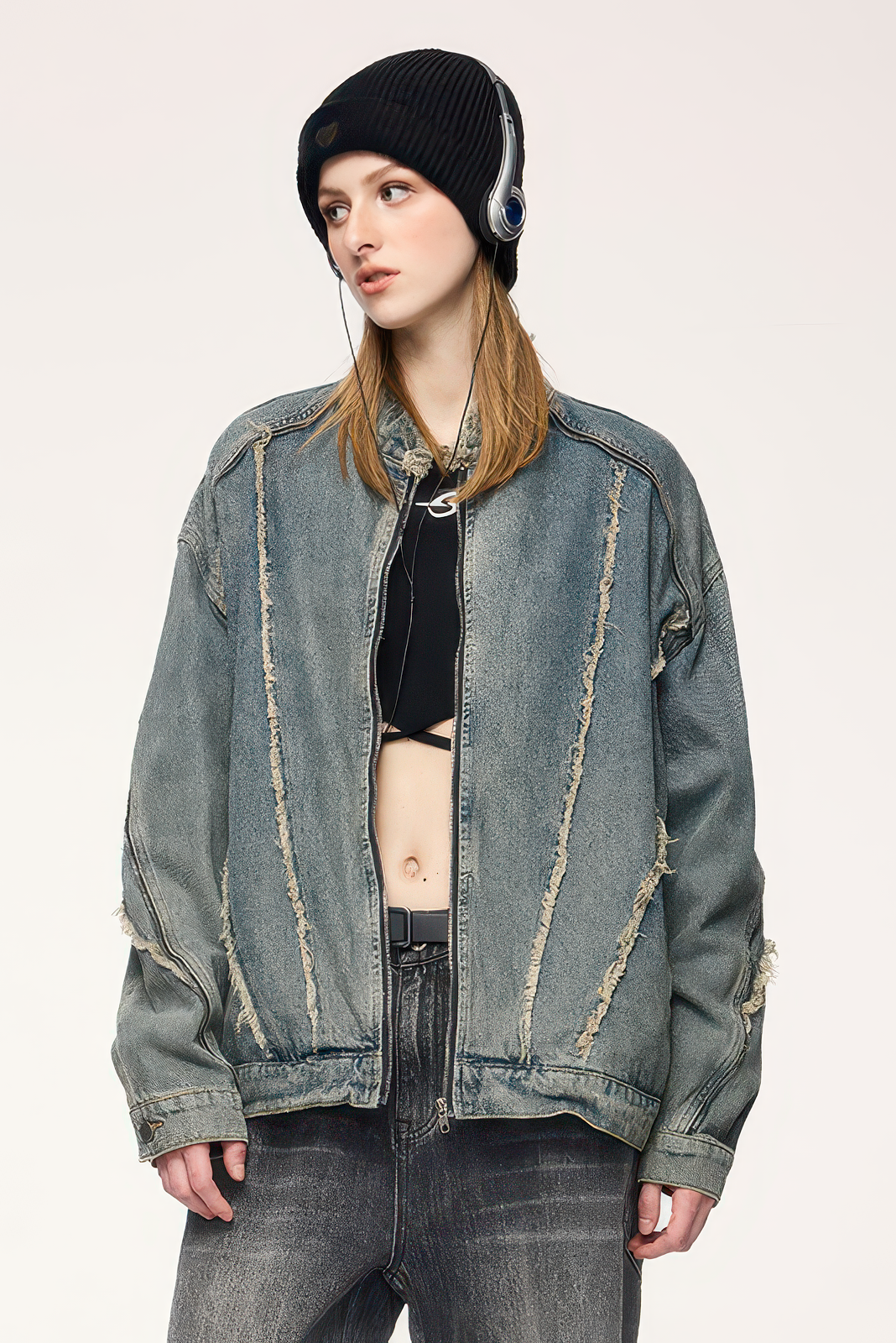 Short Raw Hem Denim Jacket – 2024 Collection - 4inme 