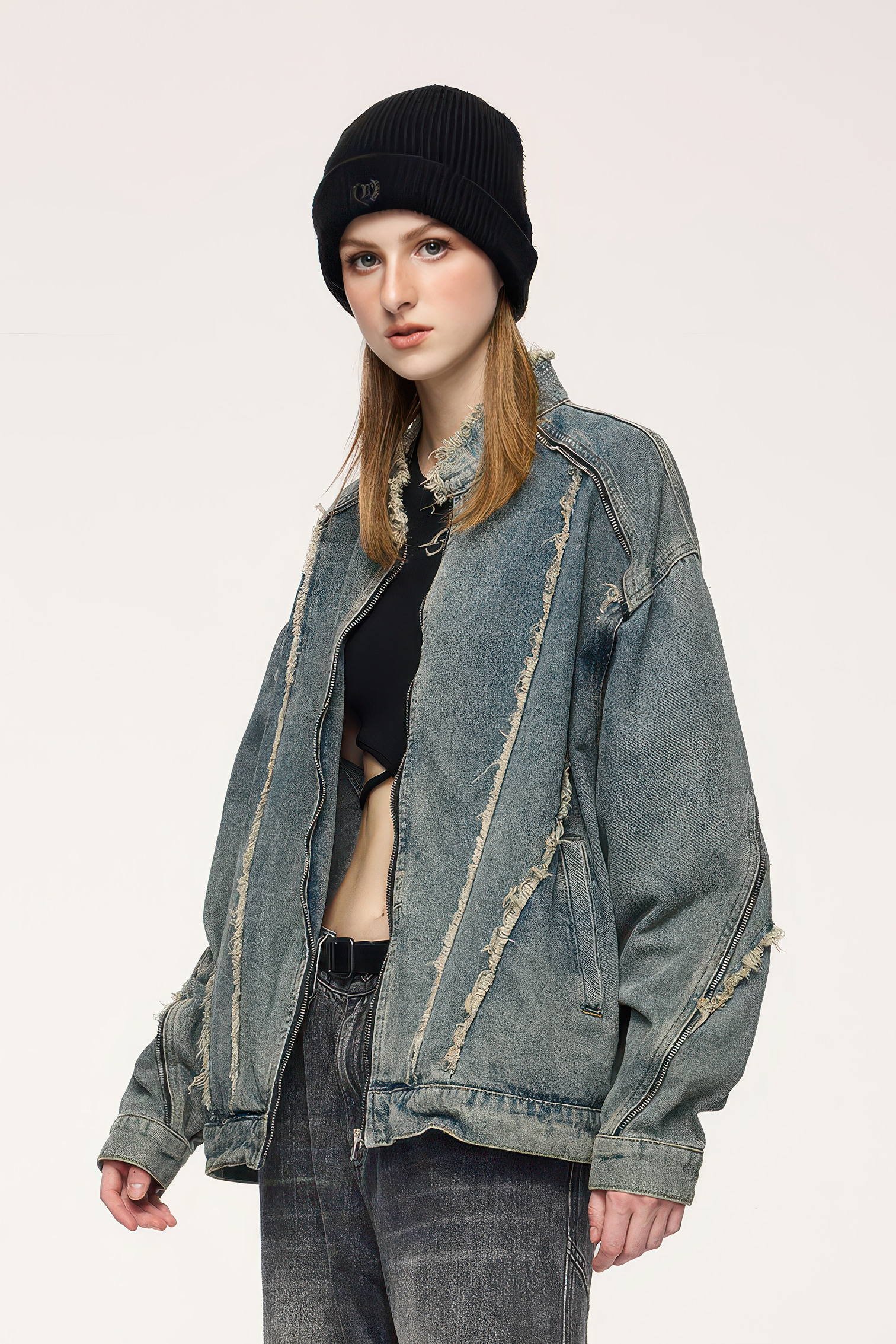 Short Raw Hem Denim Jacket – 2024 Collection - 4inme 