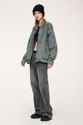 Short Raw Hem Denim Jacket – 2024 Collection - 4inme 