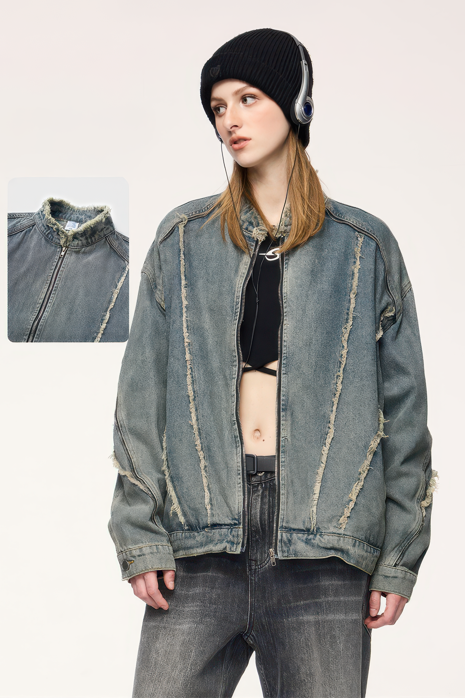 Short Raw Hem Denim Jacket – 2024 Collection - 4inme 