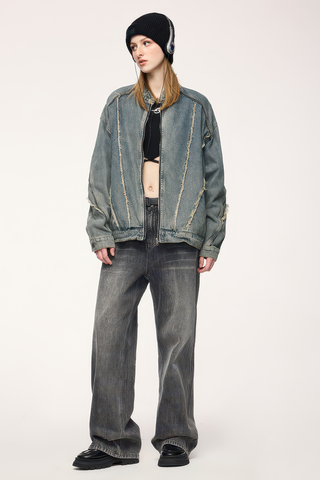 Short Raw Hem Denim Jacket – 2024 Collection - 4inme 