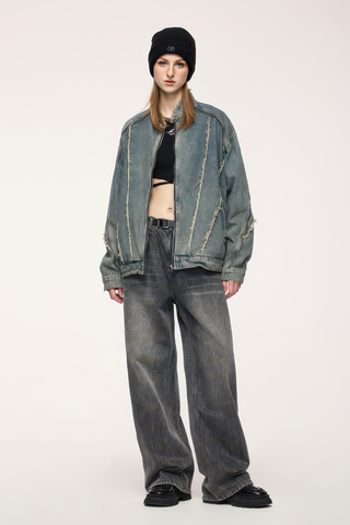 Short Raw Hem Denim Jacket – 2024 Collection - 4inme 