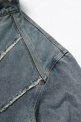 Short Raw Hem Denim Jacket – 2024 Collection - 4inme 