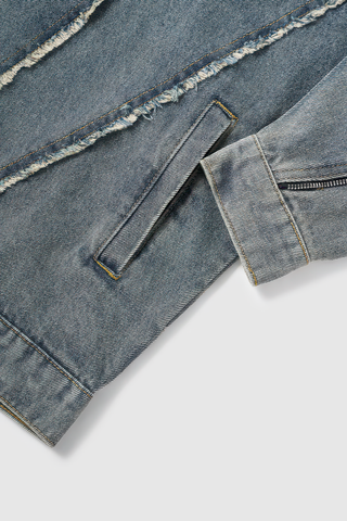 Short Raw Hem Denim Jacket – 2024 Collection - 4inme 
