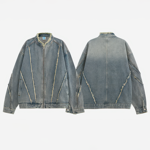 Short Raw Hem Denim Jacket – 2024 Collection - 4inme 