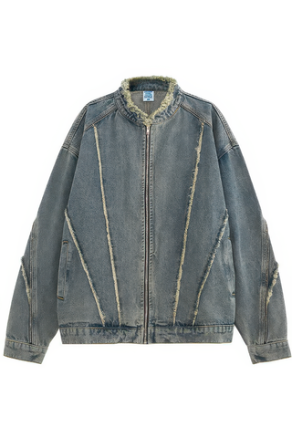 Short Raw Hem Denim Jacket – 2024 Collection - 4inme 