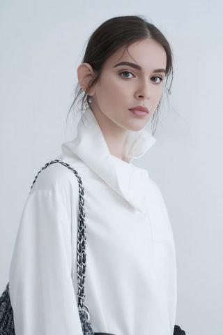 Slim-Fit White Maxi Dress with Rose Waist Tie - Fall Edition - 4inme 