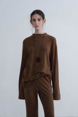 Slimming Knit Top and Pants Set - Effortless Fall Chic - 4inme 