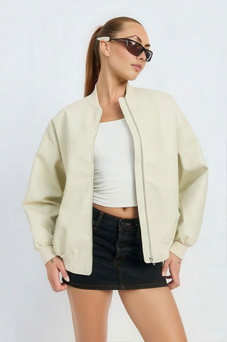 Street Style Cropped Bomber Jacket - 4inme 