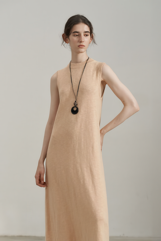 Textured Knit Vest Dress with Fringe - Rustic Autumn Charm - 4inme 