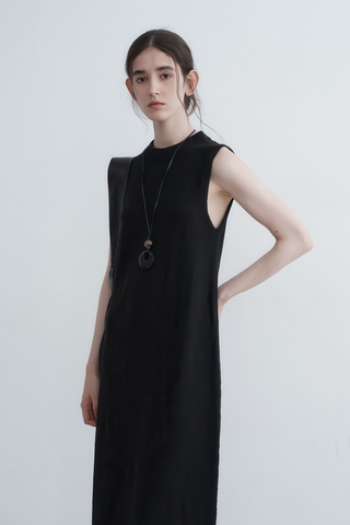 Textured Knit Vest Dress with Fringe - Rustic Autumn Charm - 4inme 
