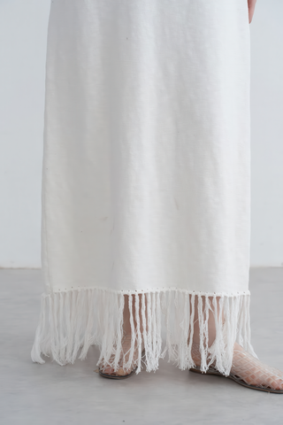 Textured Knit Vest Dress with Fringe - Rustic Autumn Charm - 4inme 