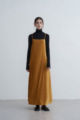Textured Satin Slip Dress - Relaxed Fall Fit - 4inme 