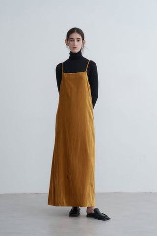Textured Satin Slip Dress - Relaxed Fall Fit - 4inme 