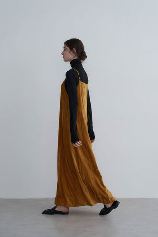 Textured Satin Slip Dress - Relaxed Fall Fit - 4inme 