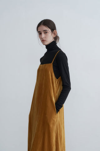 Textured Satin Slip Dress - Relaxed Fall Fit - 4inme 