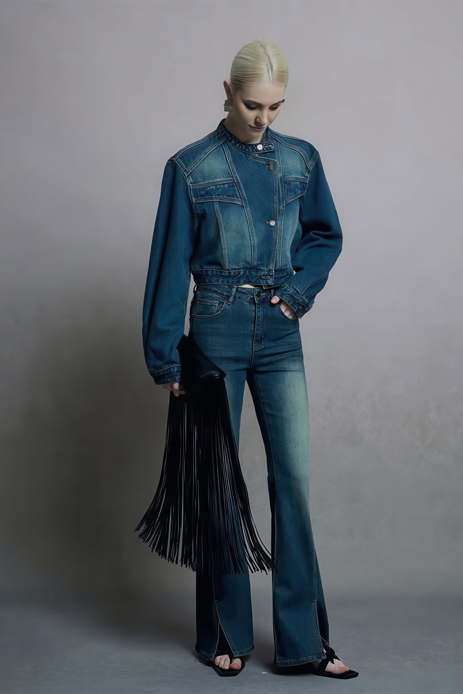 Trendy Cropped Denim Jacket - Stylish Fall 2024 Collection - 4inme 