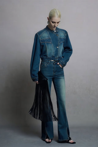 Trendy Cropped Denim Jacket - Stylish Fall 2024 Collection - 4inme 