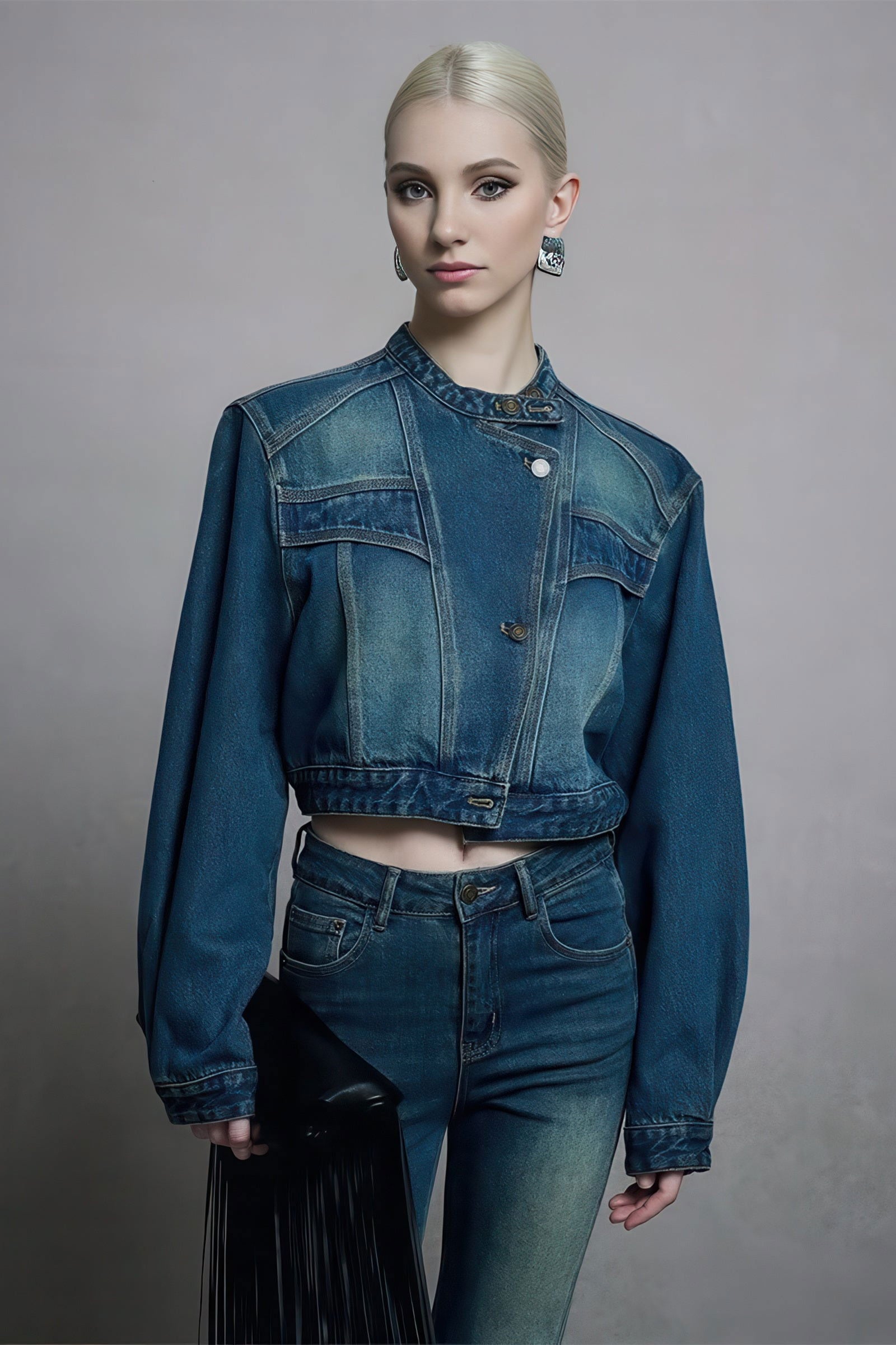 Trendy Cropped Denim Jacket - Stylish Fall 2024 Collection - 4inme 