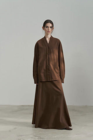 Unique V-Neck Button-Down Blouse - Autumn Edition - 4inme 