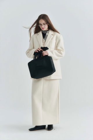 Vintage Cashmere Wool Blazer - Women's Autumn/Winter Elegant Woolen Jacket - 4inme 