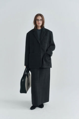 Vintage Cashmere Wool Blazer - Women's Autumn/Winter Elegant Woolen Jacket - 4inme 