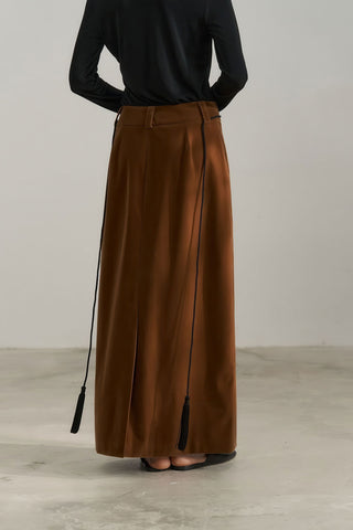 Vintage Velvet High-Waist Flowy A-line Long Skirt - 4inme 